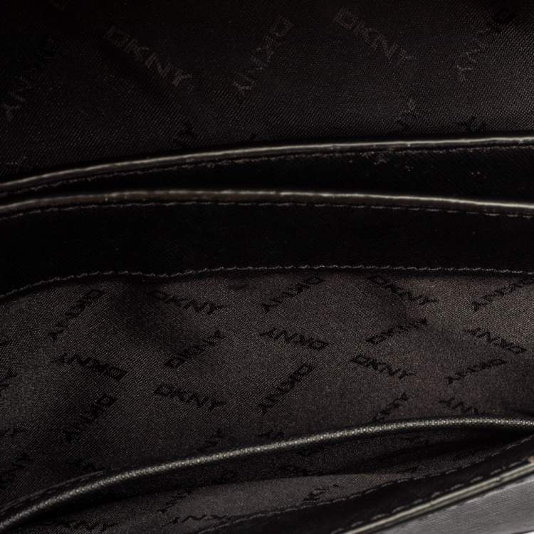 Pre Owned Dkny Black Leather Flap Crossbody Bag