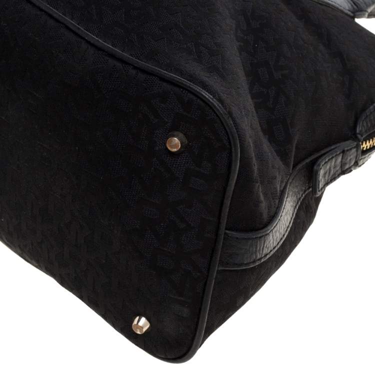 Pre Owned DKNY Black Canvas and Leather Satchel