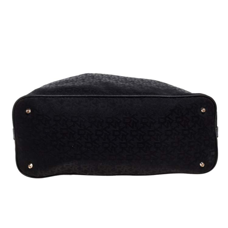 Pre Owned DKNY Black Canvas and Leather Satchel
