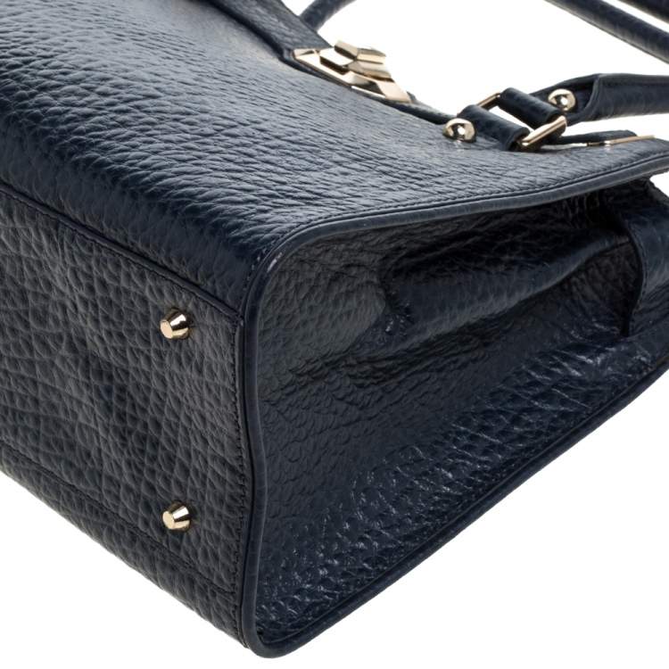 مملوكة مسبقًا Dkny Navy Blue Leather Tote