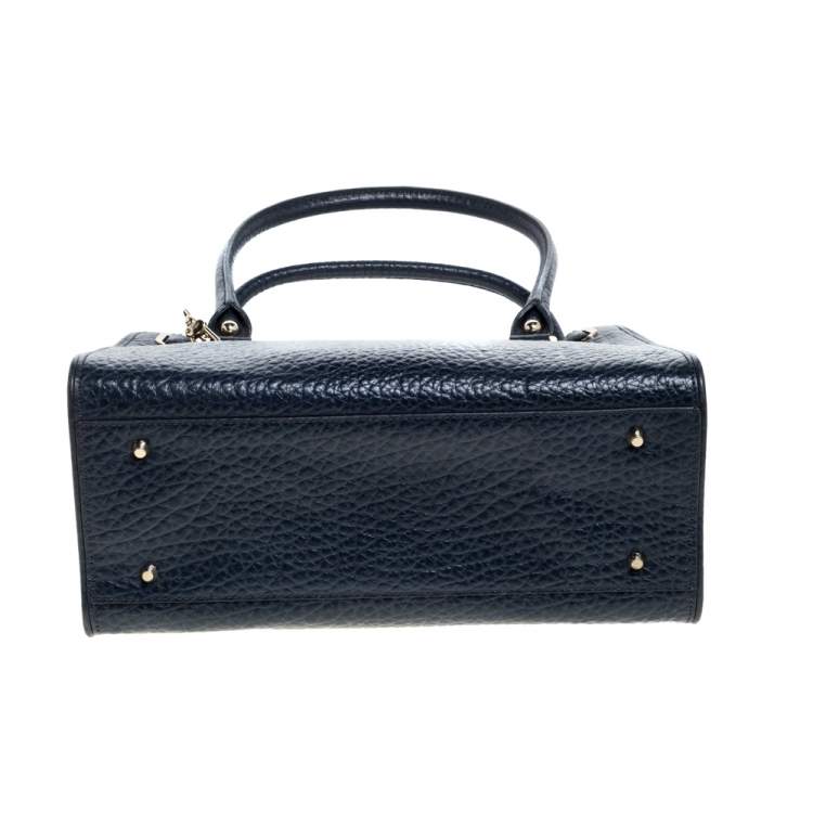 مملوكة مسبقًا Dkny Navy Blue Leather Tote