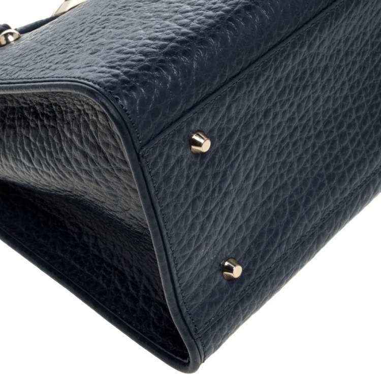 مملوكة مسبقًا Dkny Navy Blue Leather Tote
