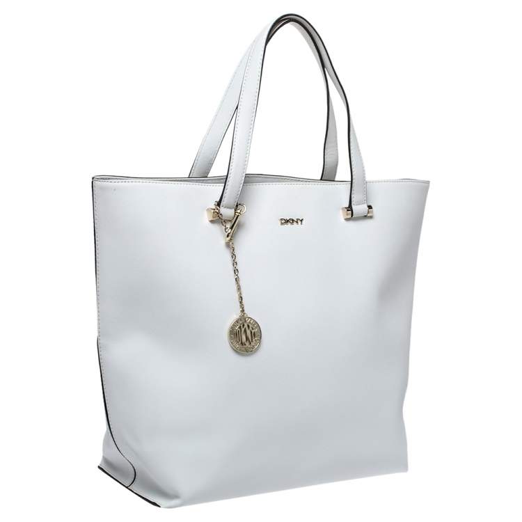Pre Owned DKNY White Leather Tote