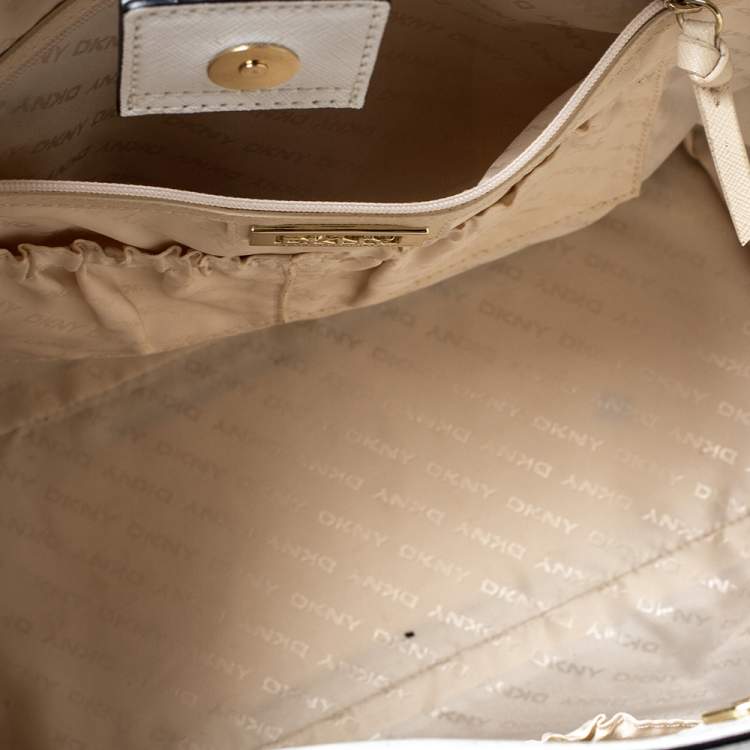 Pre Owned DKNY White Leather Tote