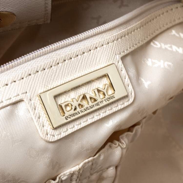 Pre Owned DKNY White Leather Tote
