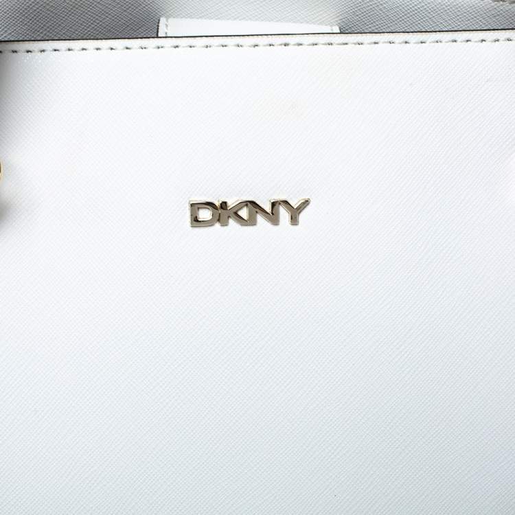 Pre Owned DKNY White Leather Tote