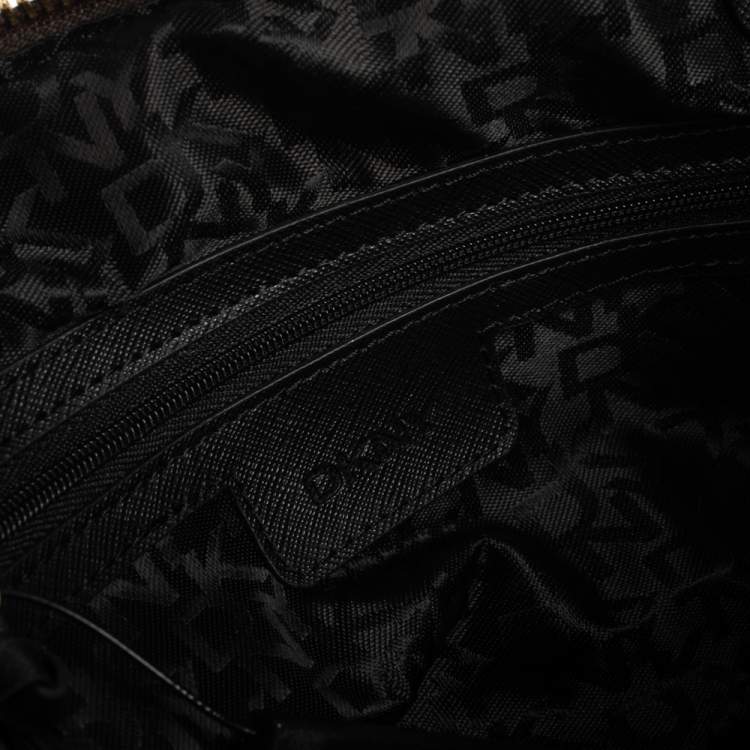 Pre Owned Dkny Brown Signature Canvas and Leather Chain Shoulder Bag