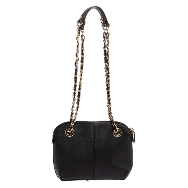 مملوكة مسبقًا Dkny Black Leather Camille Dome Shoulder Bag