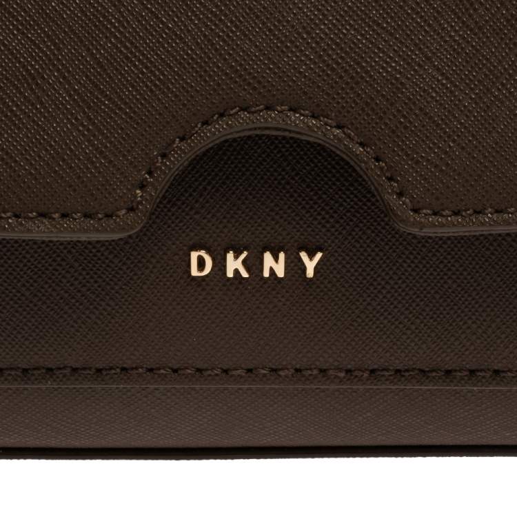 Pre Owned Dkny Brown Leather Bryant Park Top Handle Bag