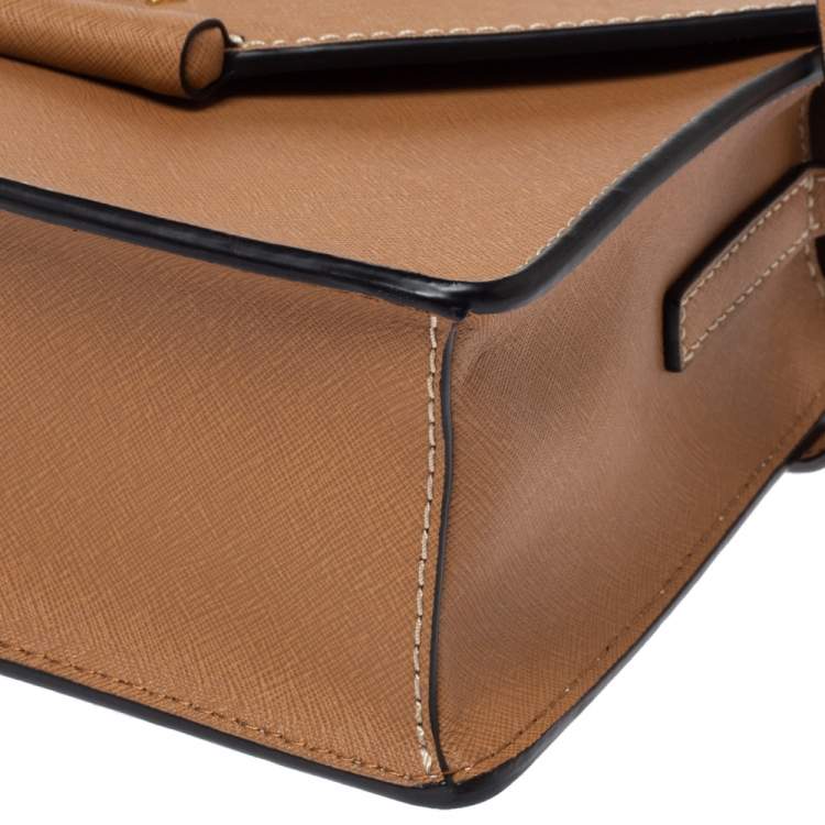 Pre Owned Dkny Tan Saffiano Leather Envelope Flap Shoulder Bag