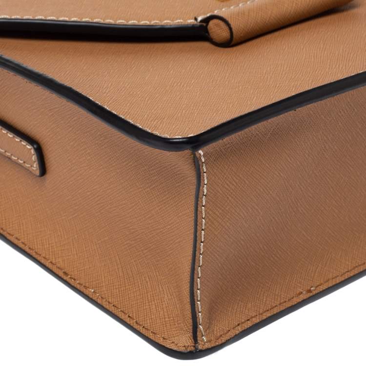 Pre Owned Dkny Tan Saffiano Leather Envelope Flap Shoulder Bag