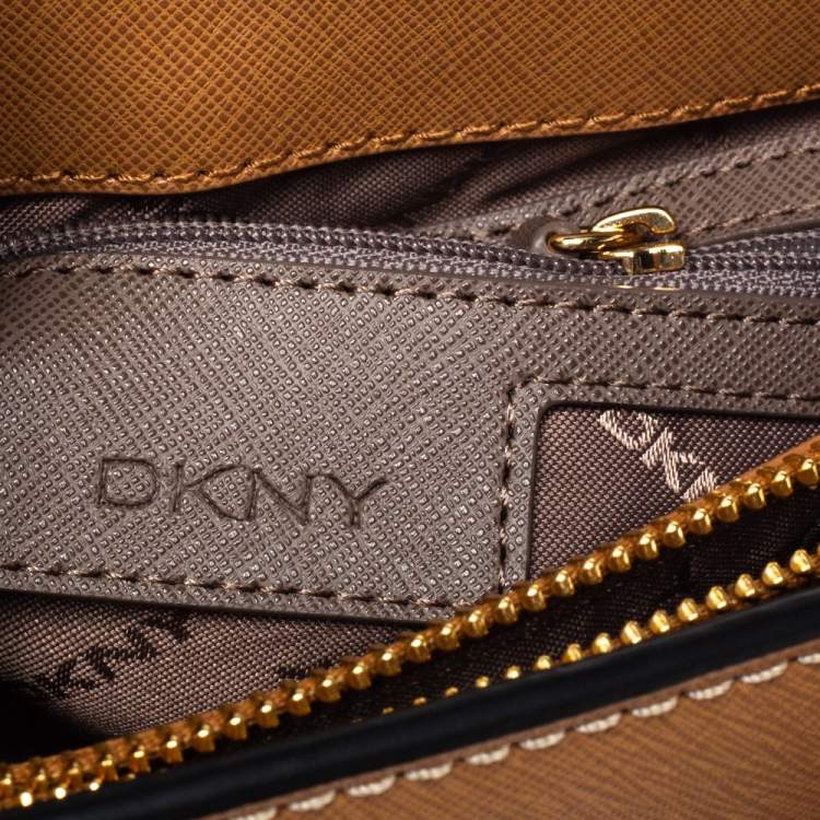Pre Owned Dkny Tan Saffiano Leather Envelope Flap Shoulder Bag