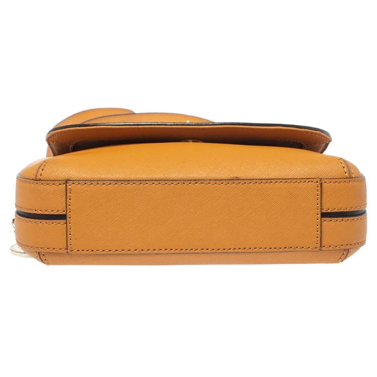 Pre Owned Dkny Mustard Leather Bryant Park Crossbody Bag