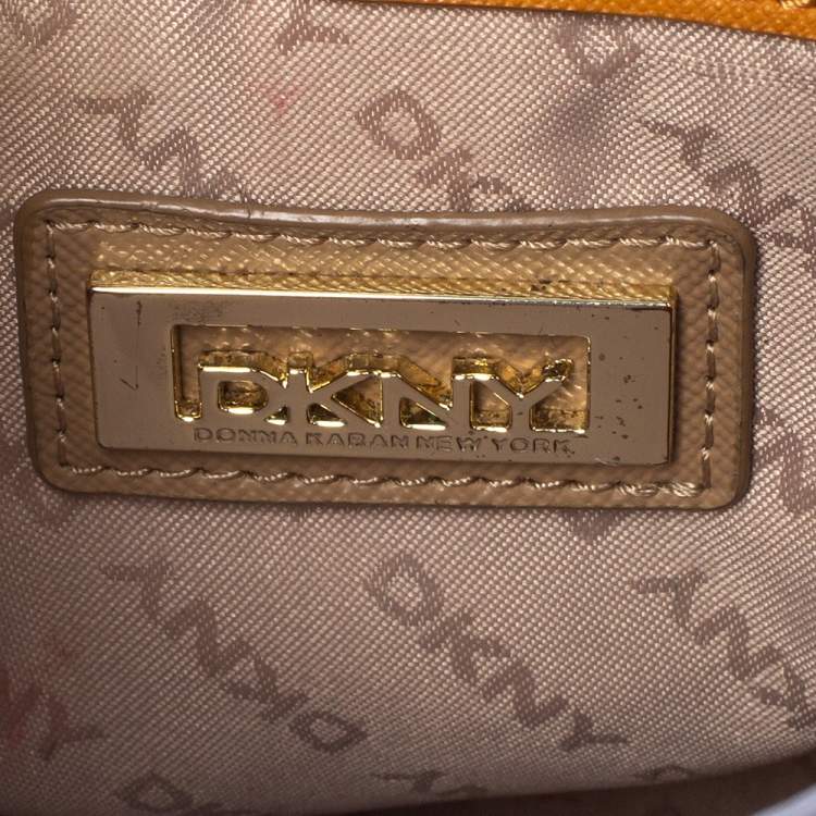Pre Owned Dkny Mustard Leather Bryant Park Crossbody Bag