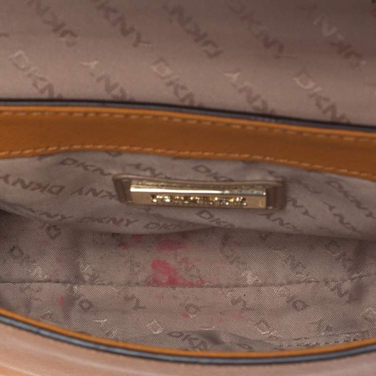 Pre Owned Dkny Mustard Leather Bryant Park Crossbody Bag