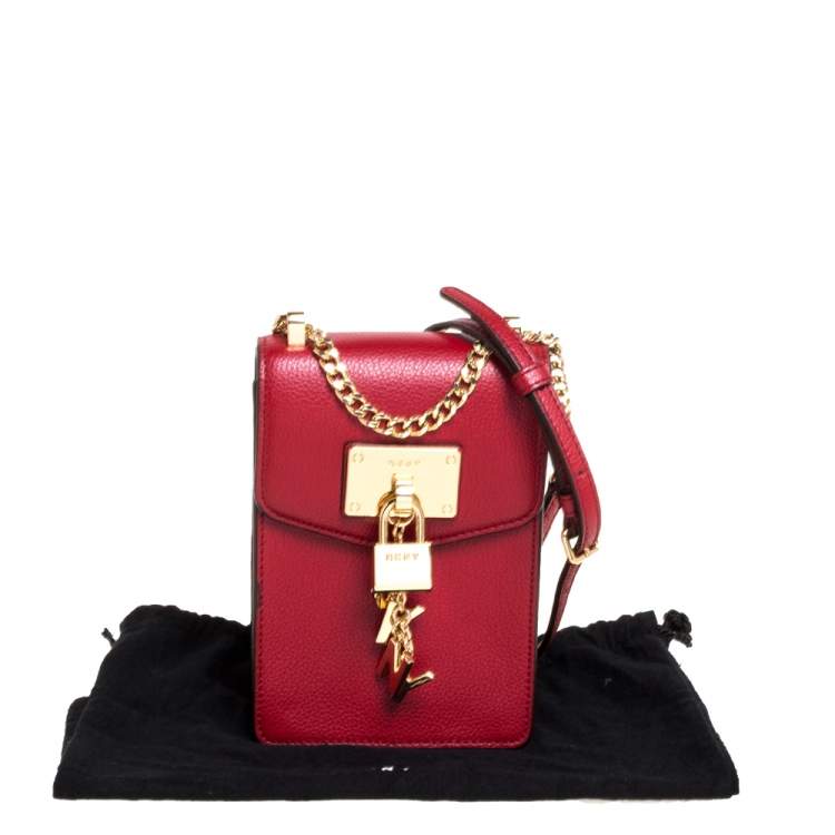 مملوكة مسبقًا DKNY Maroon Leather Elissa Crossbody Bag 