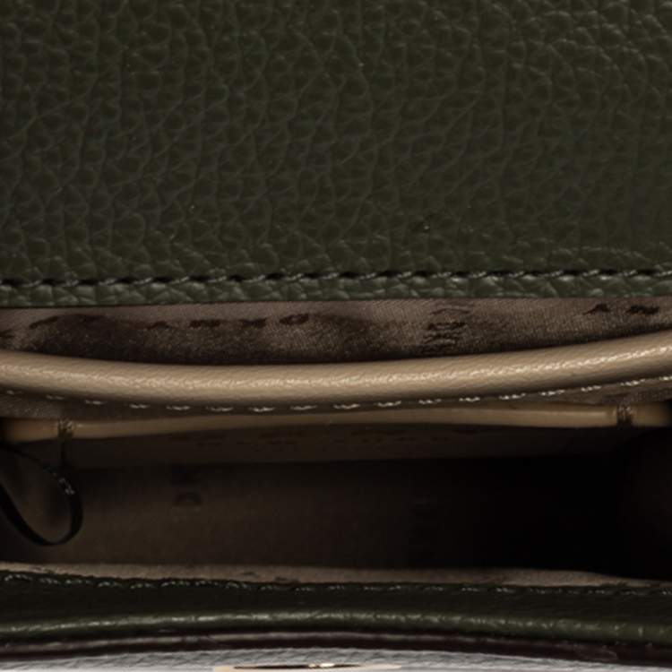 Pre Owned Dkny Fatigue Leather Elissa North South Crossbody Bag