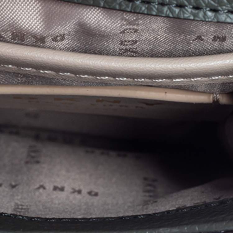 Pre Owned Dkny Fatigue Leather Elissa North South Crossbody Bag