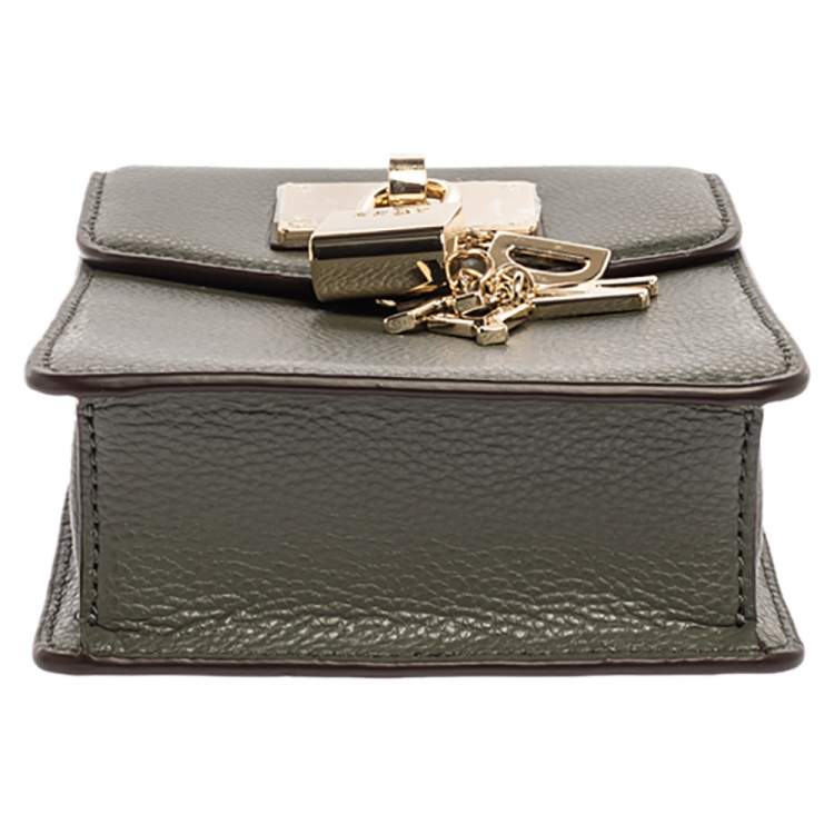 Pre Owned Dkny Fatigue Leather Elissa North South Crossbody Bag