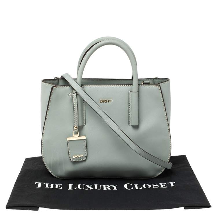 Pre Owned DKNY Pale Blue Leather Bryant Park Shoulder Bag