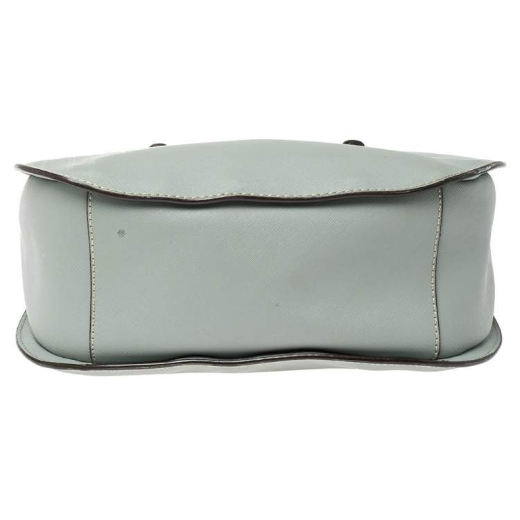 Pre Owned DKNY Pale Blue Leather Bryant Park Shoulder Bag