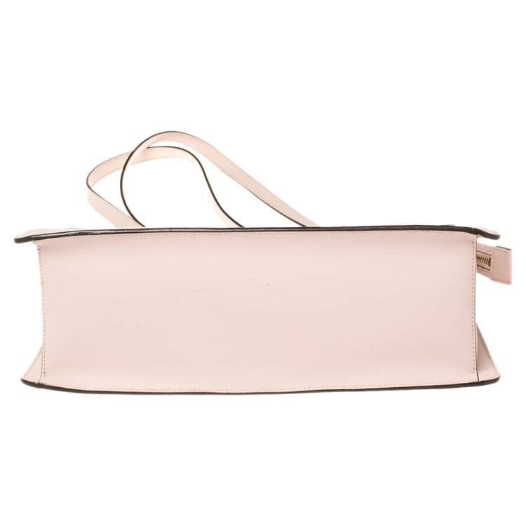 Pre Owned DKNY Light Pink Leather Large Bryant Top Zip Tote