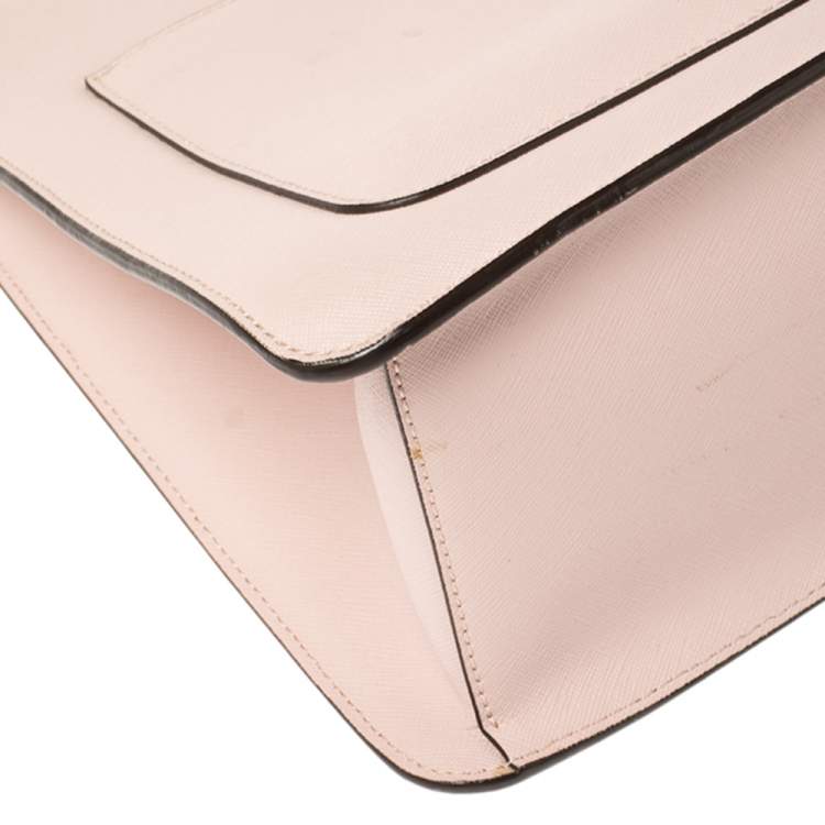 Pre Owned DKNY Light Pink Leather Large Bryant Top Zip Tote