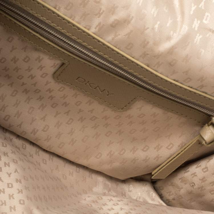 Pre Owned DKNY Pink Leather Bryant Park Double Flap Crossbody Bag