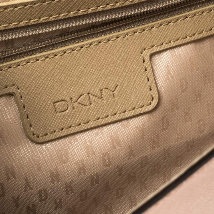 Pre Owned DKNY Pink Leather Bryant Park Double Flap Crossbody Bag