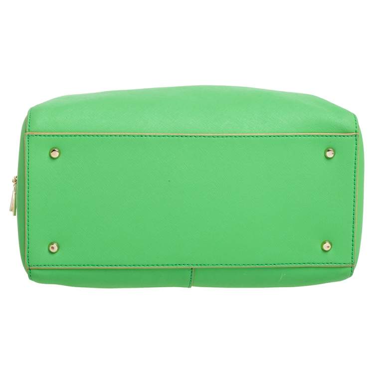 Pre Owned DKNY Green Saffiano Leather Boston Bag