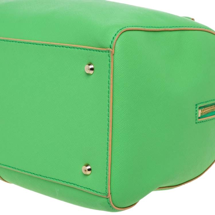 Pre Owned DKNY Green Saffiano Leather Boston Bag