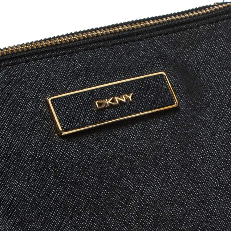 Pre Owned Dkny Black Leather Double Zip Shoulder Bag
