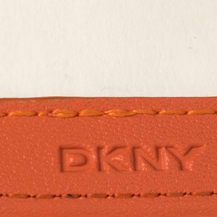 Pre Owned Dkny Brown Monogram Coated Canvas Flap Wallet