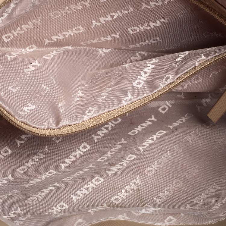 Pre Owned Dkny Brown Leather Zip Shoulder Bag