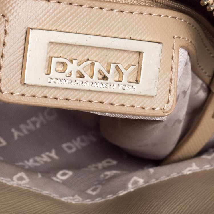 Pre Owned Dkny Brown Leather Zip Shoulder Bag
