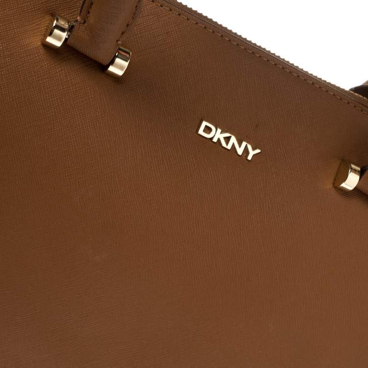 Pre Owned DKNY Tan Leather Bryant Park Zip Tote