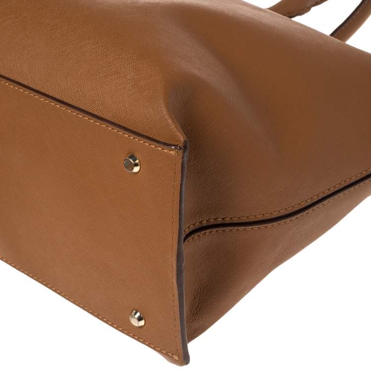 Pre Owned DKNY Tan Leather Bryant Park Zip Tote
