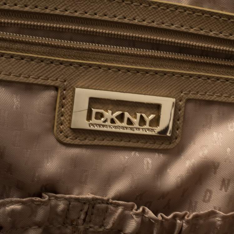 Pre Owned DKNY Tan Leather Bryant Park Zip Tote