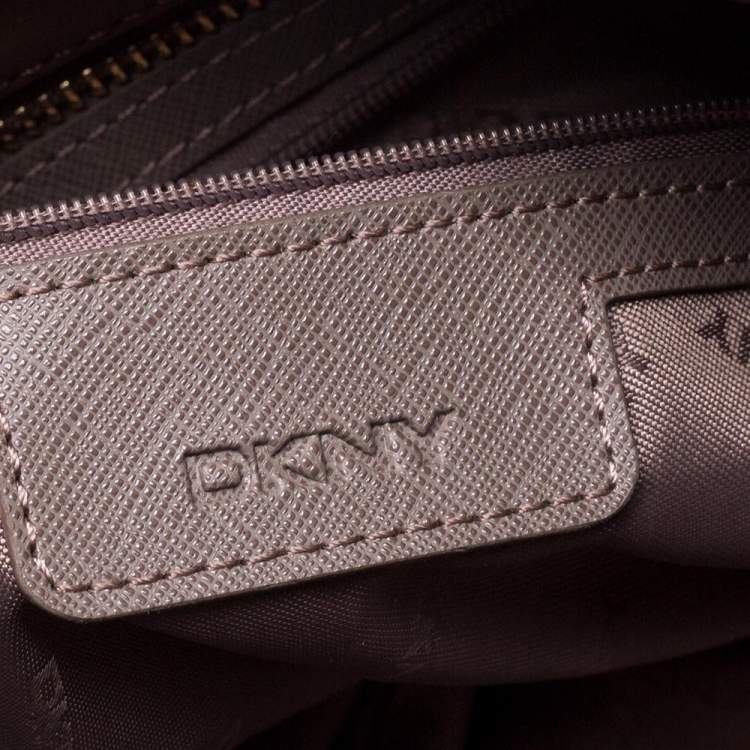 Pre Owned Dkny Brown Pebbled Leather Chain Tote