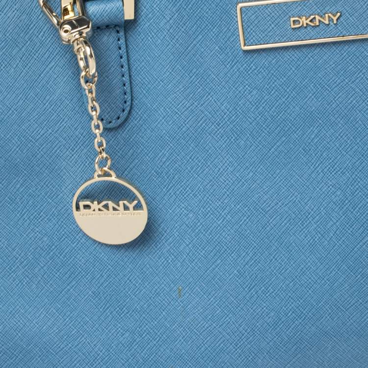 مملوكة مسبقًا DKNY Cornflower Blue Leather Bryant Park Zip Tote