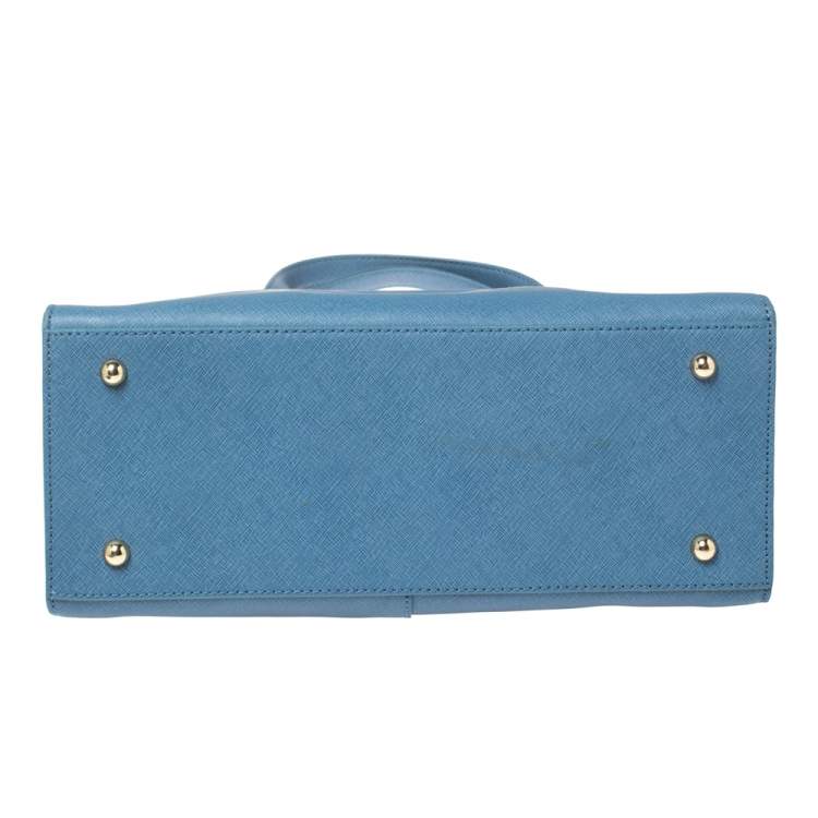 مملوكة مسبقًا DKNY Cornflower Blue Leather Bryant Park Zip Tote