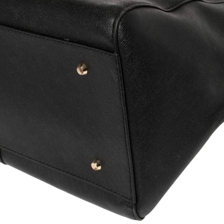Pre Owned Dkny Black Leather Zip Dome Satchel 