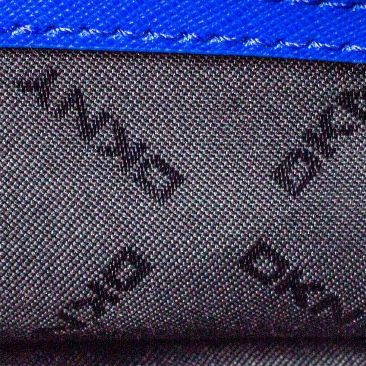 Pre Owned DKNY Blue Saffiano Leather Bryant Park Flap Crossbody Bag