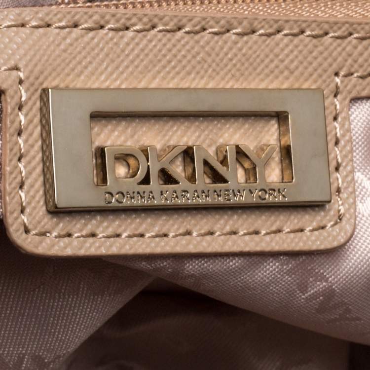 Pre Owned DKNY Red Textured Leather Lock Chain Shoulder Bag