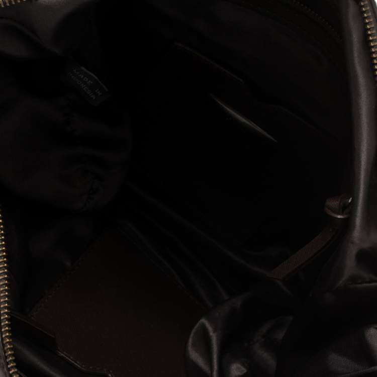 Pre Owned Dkny Brown Signature Canvas and Leather Front Pocket Satchel