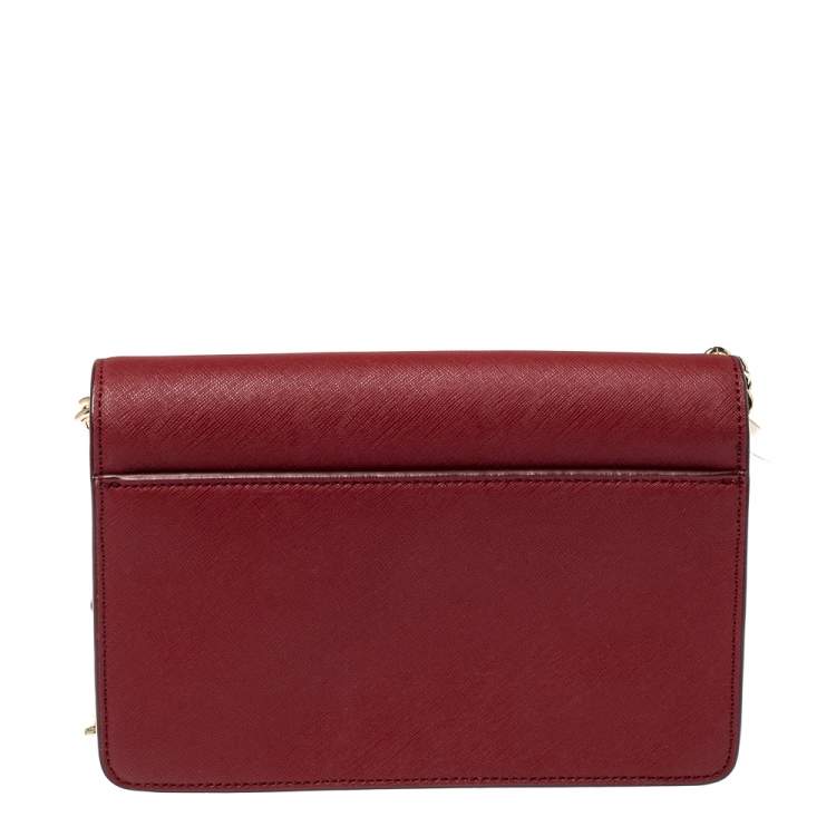 Pre Owned Dkny Red Leather Bryant Park Shoulder Bag