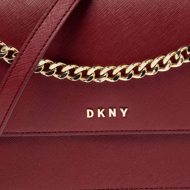 Pre Owned Dkny Red Leather Bryant Park Shoulder Bag