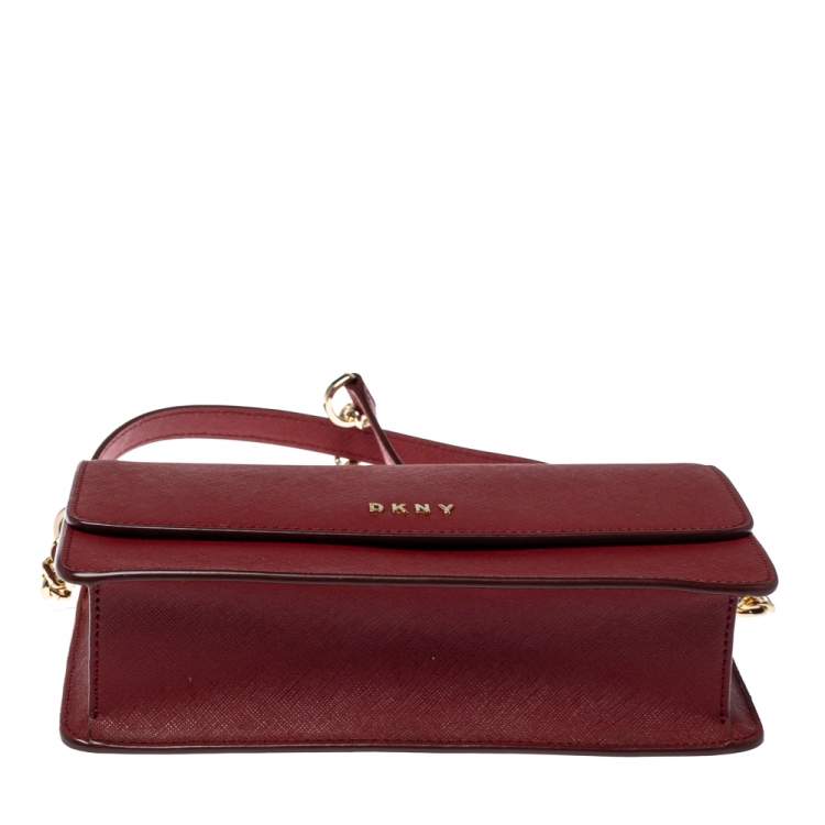 Pre Owned Dkny Red Leather Bryant Park Shoulder Bag