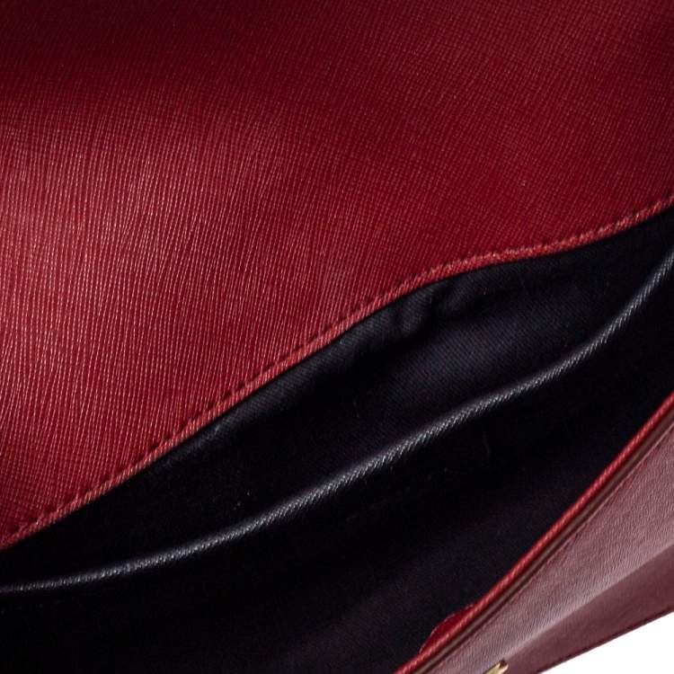 Pre Owned Dkny Red Leather Bryant Park Shoulder Bag