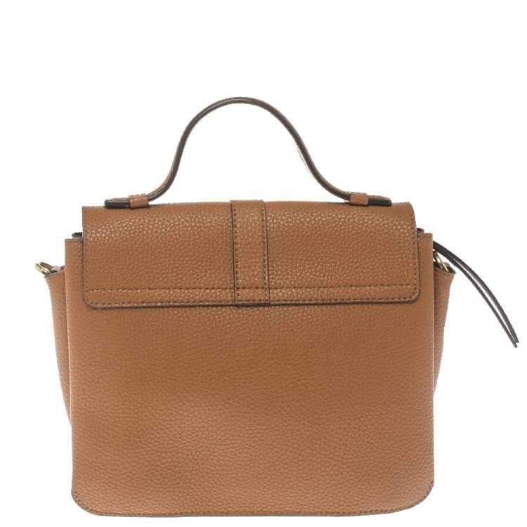 Pre Owned Dkny Brown Pebbled Leather Crossbody Bag